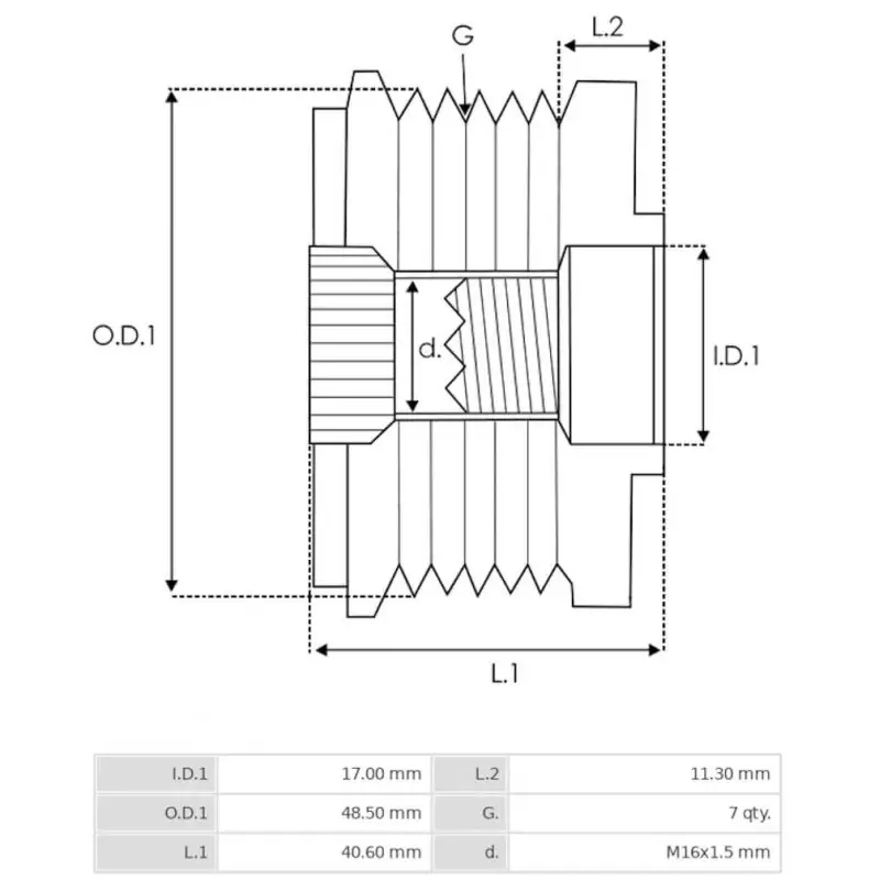 Poulie INA F-236675.02 / F-236675.03 / F-236675.04 pour alternateur Populaire
