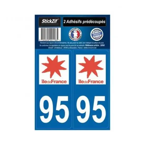 Meilleur Prix 2Autocollants Région Ile de France Département 95 – STICKZIF