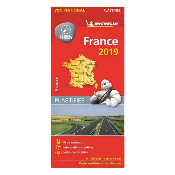CARTE FRANCE PLASTIFIEE 2019 Authentique