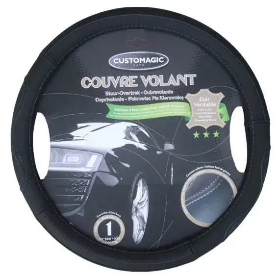 COUVRE VOLANT CUIR PREMIUM – 187142 – CUSTOMAGIC Achat Immédiat