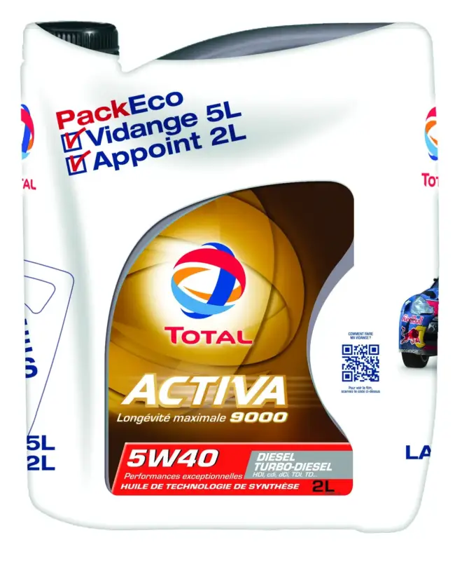 Marque Huile moteur Total Activa 9000 5W40 Diesel pack eco 5 litres + 2 litres