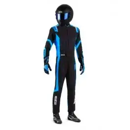 Promotion Combinaison Karting Enfant SPARCO THUNDER ADVANCED FIA 8877 2022 Noir Cyan