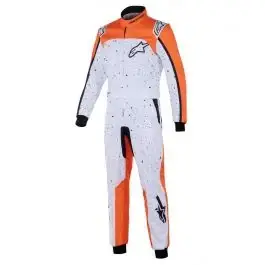 Combinaison Karting ALPINESTARS KMX 9 V3 GRAPHIC 6 FIA 8877 2022 Blanc Orange Noir Haute Qualité