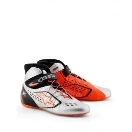 Bottines Karting ALPINESTARS TECH-1 KX V3 FIA 8877-2022 Noir Argent Orange Fluo Nouvel Arrivage