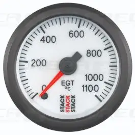 Prix Cassé Manomètre STACK analogique pro température gaz échappement 0-1100°C Blanc 726ST3363