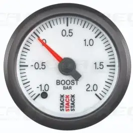 Usine Directe ManomètreSTACK analogique pro pression turbo -1.0 à +2.0 barsBlanc 726ST3361