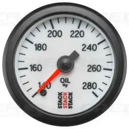 Manomètre température huile 140-280°F 52mm Blanc Électrique, moteur pas à pas STACK 726ST3360 Meilleur Choix