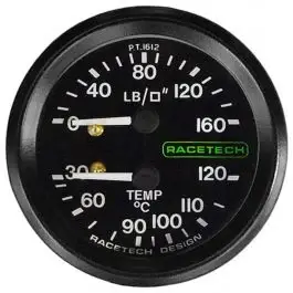 Livraison Express Manomètre combiné RACETECH D52MM Température Pression Longueur câble 12&prime; 1/8BSP AQP