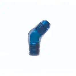 Réduction Adaptateur GOODRIDGE AN823 45° JIC 7/16 X 20 Mâle - NPT 1/8 X 27 Mâle en Alu Bleu