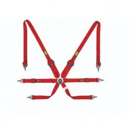 Harnais OMP One 3+2 Convertible 6 points FIA 8853-2016 Rouge Meilleure Vente