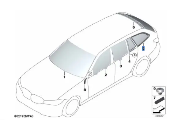 Vitre latérale arrière fixe teintée(côté au choix) BMW Série 3 G21 Must-Have