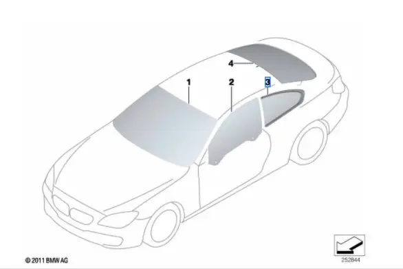 Vitre latérale arrière fixe (côté au choix) BMW Série 6 F13 Offre Spéciale