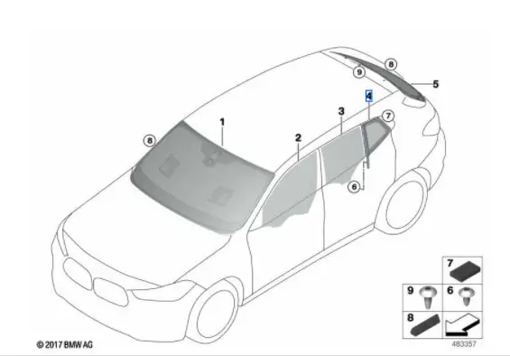 Acheter Direct Vitre latérale fixe arrière teintée (côté au choix) BMW X2 F39