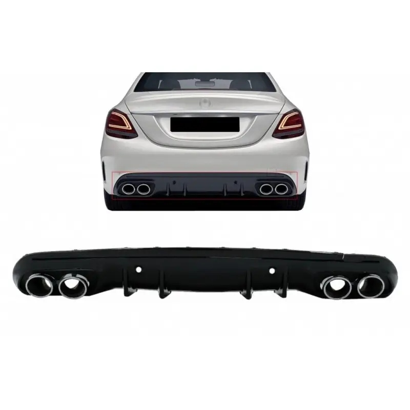 Livraison Gratuite PACK DIFFUSEUR CHROME C43 POUR MERCEDES CLASSE C W205