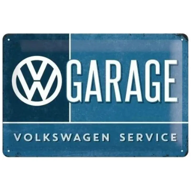 Retour Gratuit Tôle peinte emboutie 20x30cm VW Garage
