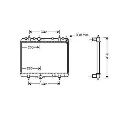 Radiateur de refroidissement moteur pour CITROËN C5 II ph.1 2008-2010, OEM: 1330F5, Neuf Vente Flash