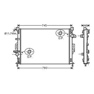 Radiateur de refroidissement moteur pour FORD GALAXY II ph.1 2006-2010, OEM: 1762395, Neuf Marque