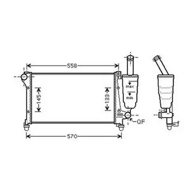 Radiateur de refroidissement moteur pour FIAT PANDA II ph.1 2003-2012, OEM: 51773189, Neuf Pas Cher