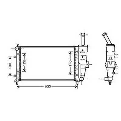 Radiateur de refroidissement moteur pour FIAT PUNTO II ph.1 1999-2003, OEM: 51714679, Neuf Commander Vite