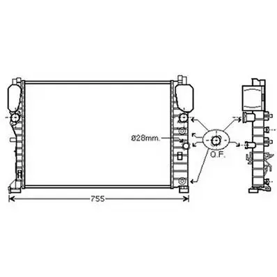 Radiateur de refroidissement moteur pour MERCEDES CLASSE E 2002-2006 (W211), OEM: 2115000202, Neuf Vente Flash
