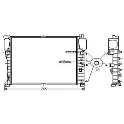 Radiateur de refroidissement moteur pour MERCEDES CLASSE E 2002-2006 (W211), OEM: 2115000802, Neuf Réduction