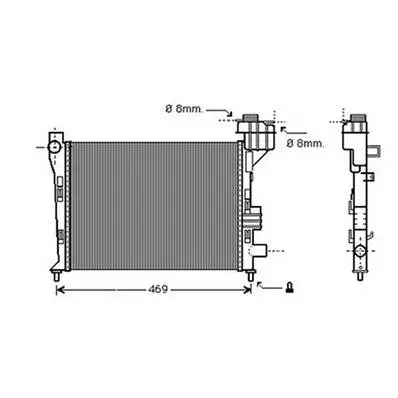 Remise Radiateur de refroidissement moteur pour MERCEDES CLASSE A 1997-2001 (W168), OEM: 1685000002, Neuf