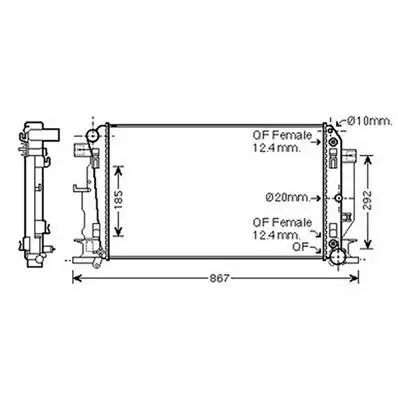 Radiateur de refroidissement moteur pour MERCEDES SPRINTER II ph.1 2006-2013 (W906), OEM: 9065000302, Neuf Marque