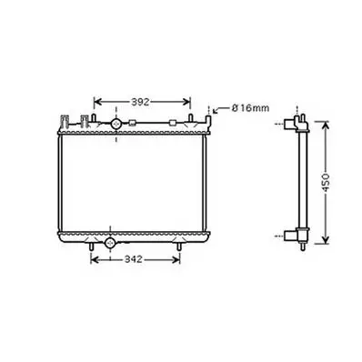 Radiateur de refroidissement moteur pour PEUGEOT 106 ph.2 1998-2005, OEM: 1330N2, Neuf Prix Réduit