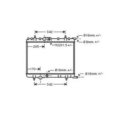 Prix Choc Radiateur de refroidissement moteur pour PEUGEOT 307 ph.1 2001-2005, OEM: 1330H5, Neuf