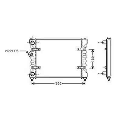 Livraison Express Radiateur de refroidissement moteur pour VOLKSWAGEN POLO III ph.1 1994-1999, OEM: 6K0121253K, Neuf