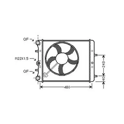 Bon Marché Radiateur de refroidissement moteur pour VOLKSWAGEN POLO IV ph.2 2005-2009, OEM: 6Q0121201BT, Neuf
