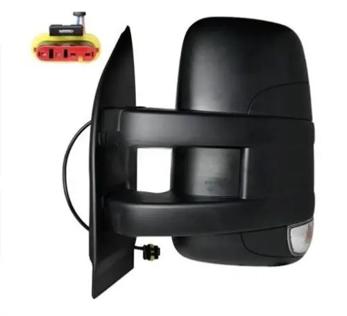 Haute Qualité Rétroviseur gauche manuel pour IVECO DAILY, 2019-2023, bras court, Noir, 4+2 pin, avec feu, Neuf