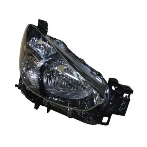 Authentique Phare avant droit pour MAZDA 2 III 2015-2018, H4, avec réglage électrique, parabole noire, Neuf