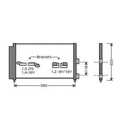 Condenseur de Climatisation pour LANCIA YPSILON I ph.1 2003-2006, OEM: 51804991, Neuf Retour Gratuit