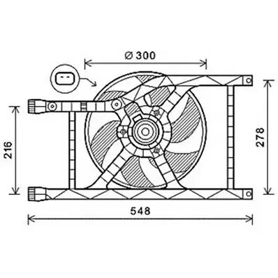 Ventilateur Radiateur moteur pour FIAT 500 ph.1 2007-2015, OEM: 5179936, Neuf Top Vente