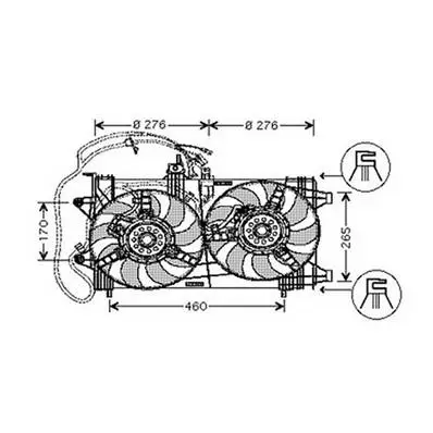 Vente Directe Ventilateur Radiateur moteur pour FIAT PUNTO II ph.1 1999-2003, OEM: 46524624, Neuf