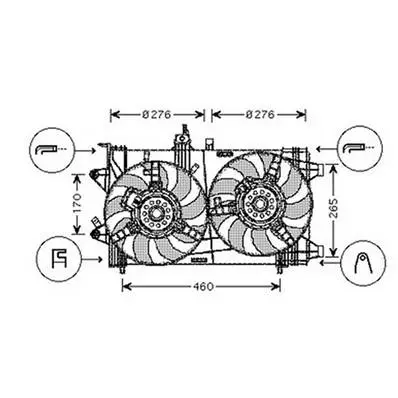 Ventilateur Radiateur moteur pour FIAT PUNTO II ph.2 2003-2009, OEM: 51738693, Neuf Satisfait Ou Remboursé