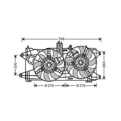 Ventilateur Radiateur moteur pour FIAT DOBLO I ph.2 2006-2010, OEM: 51718489, Neuf Prix Promo