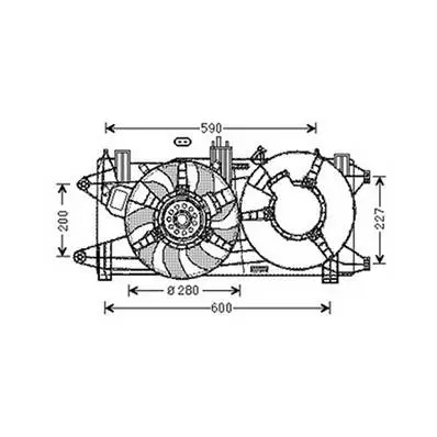 Ventilateur Radiateur moteur pour FIAT DOBLO I ph.2 2006-2010, OEM: 51738799, Neuf Prix Choc