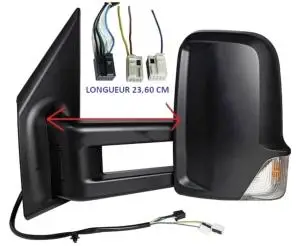 Offre Spéciale Rétroviseur gauche électrique pour MERCEDES SPRINTER III depuis 2018 (W907-W910), bras long, dégivrant, noir, Neuf