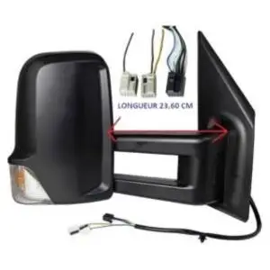 Rétroviseur droit électrique pour MERCEDES SPRINTER III depuis 2018 (W907-W910), bras long, dégivrant, noir, Neuf Super Prix