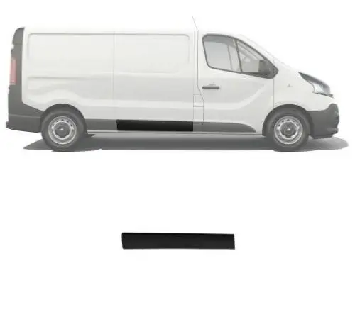 Moulure baguette centrale sur porte latérale droite pour OPEL VIVARO II, 2014-2019, Noire, Neuve Commande En Gros
