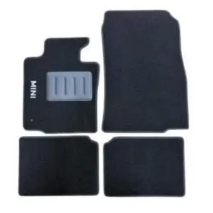 Seulement Aujourd’hui Kit 4 Tapis de sol Auto pour MINI COUNTRYMAN R60, 2010-2017, avec sigle MINI, moquette noire, avec CLIPS, Neuf