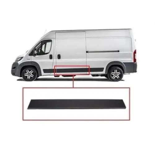 Certifié Moulure baguette centrale sur porte latérale gauche pour CITROËN JUMPER II phase 1, 2006-2014, châssis moyen-long, Noire, 140cm, Neuve