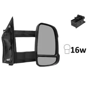 Rétroviseur droit électrique pour FIAT DUCATO Camping-car III depuis 2014 >, bras long, dégivrant, feu clignotant orange (16W), Neuf Acheter Direct