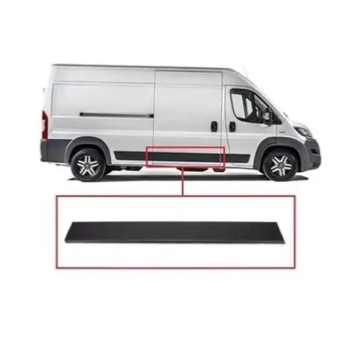 Moulure baguette centrale sur porte latérale droite pour CITROËN JUMPER II phase 2, 2014-2023, châssis moyen-long, Noire, 140cm, Neuve Populaire