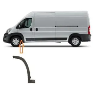 Embout – Tour d&rsquo;aile avant gauche pour FIAT DUCATO III phase 1, 2006-2014, partie inférieure, mod. 250, noire, Neuf Top Vente