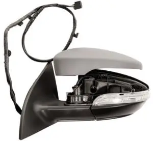 Offre Exclusive Rétroviseur gauche électrique VOLKSWAGEN SCIROCCO 2008-2014, dégivrant, rabattable électriquement, clignotant, à peindre, avec feu de sol et miroir convexe : 9 broches – Neuf