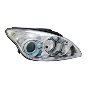 Phare Optique avant droit pour HYUNDAI i30 I phase 2 2007-2010, H7+H1, corps chromé, Neuf Vente Directe