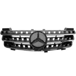Pas Cher Grille de radiateur avant pour MERCEDES CLASSE ML Phase 1 2005-2008 (W164), moulure chromée, noire, Neuve